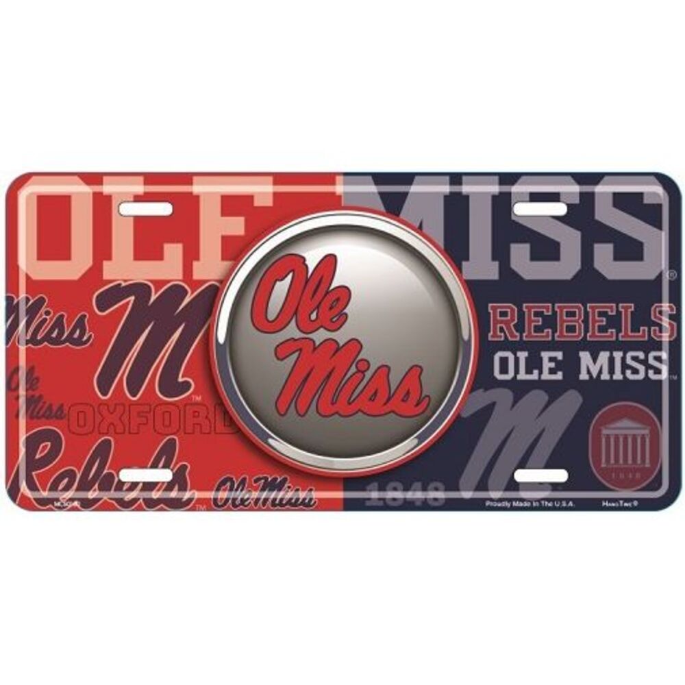 Ole Miss Rebels NCAA Bullseye License Plate